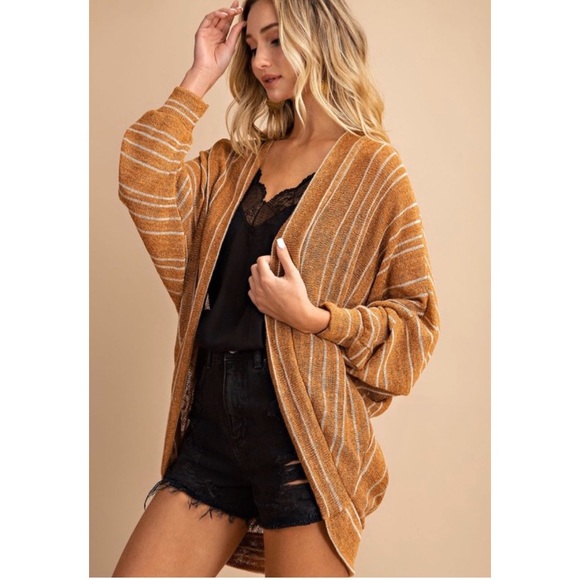 ✨Striped Open Front Cardigan! - Picture 3 of 8